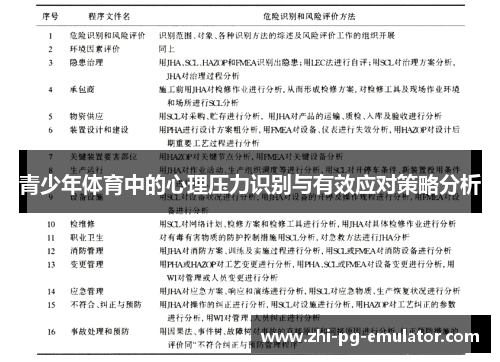 青少年体育中的心理压力识别与有效应对策略分析
